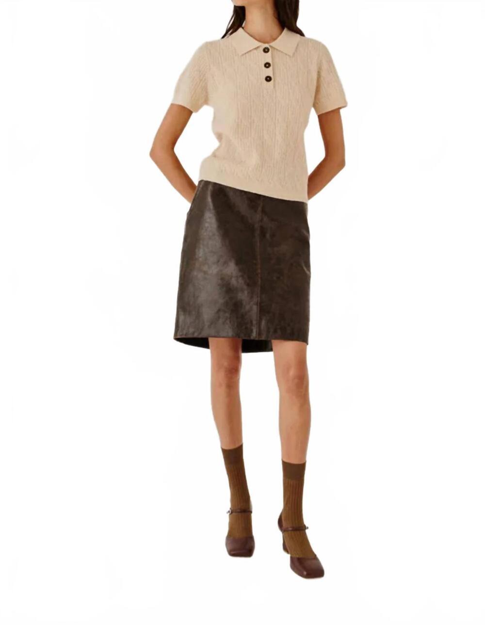 NEW THE GARMENT como cable mini polo top in macadamia